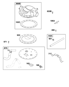 Air Cleaner Group Diagram and Parts List for 356447-0639-G1 200000 - 399999 Briggs and Stratton Engine